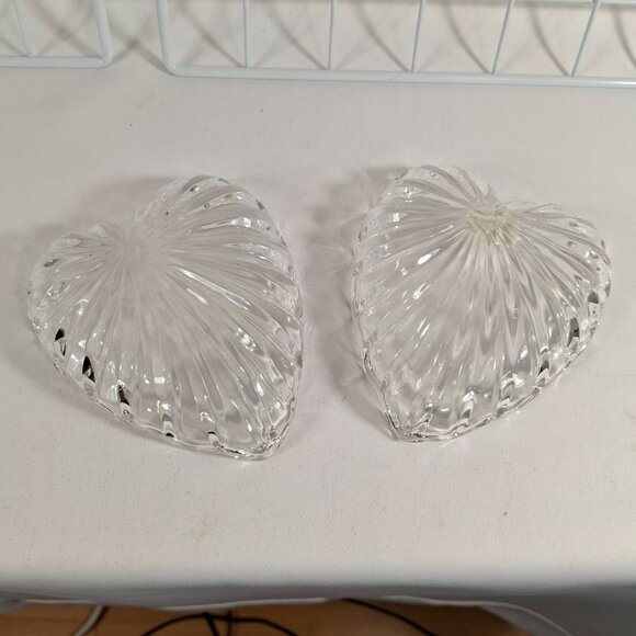 New Kristal Zajecar Vtg 24% Lead Crystal 2 Hearts Together Box W Lid Trinket Box - Picture 11 of 11